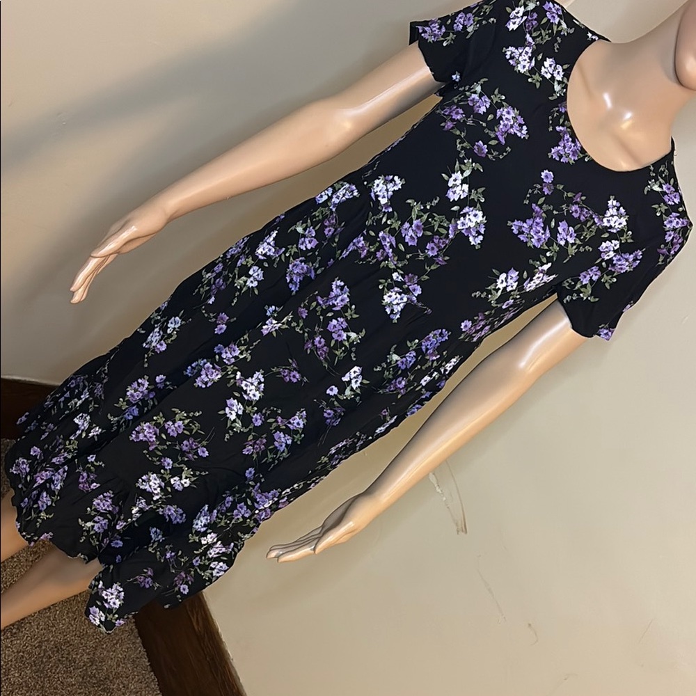 Forever 21 Purple and Blue Tie Front Midi Sundress